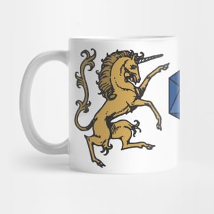 Frame unicorns with game dice center Mug